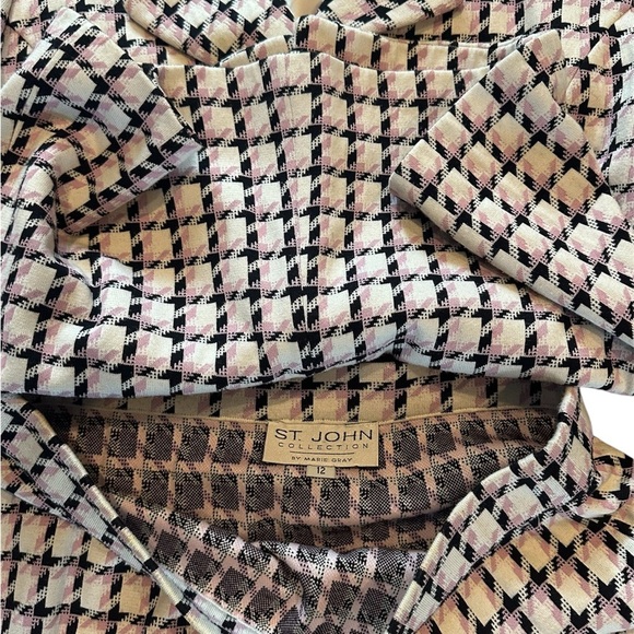 St. John Black & Pink Vintage Suit Set Size 12 - Picture 4 of 5